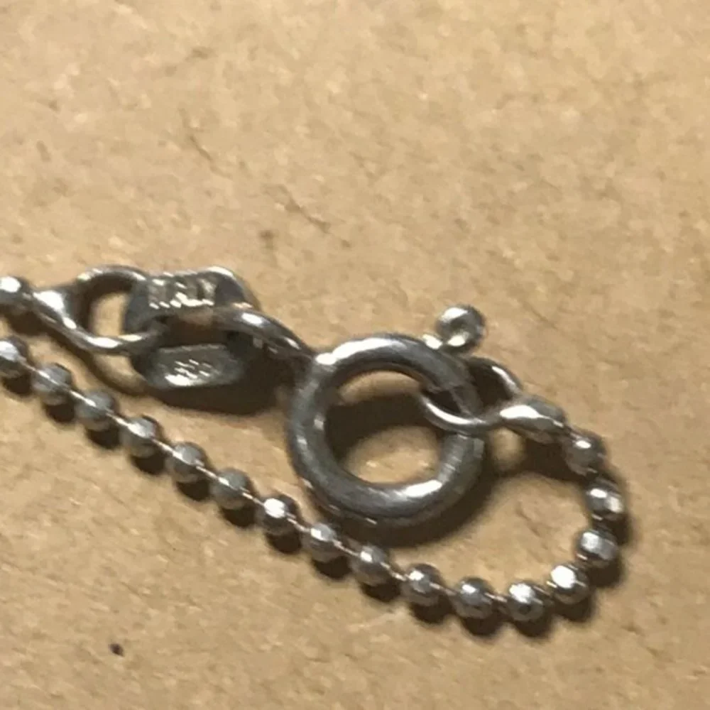 Live Love Laugh Disc 925 Sterling Silver Bead Ball Chain  16